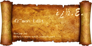 Ámon Edit névjegykártya